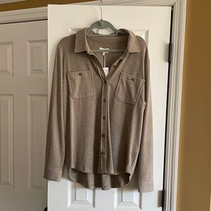 Thread & Supply Tan Button Down Shirt (shacket)